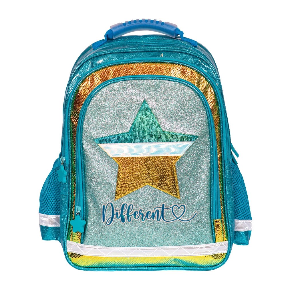 Ghiozdan STAR, ergonomic, compartiment principal cu fermoar, cusaturi triple, 4 picioare, baza spuma EVA - imagine 4